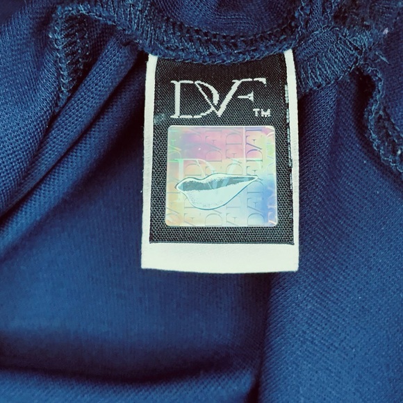 Diane Von Furstenberg Navy Blue V Neck Dress - Picture 8 of 8